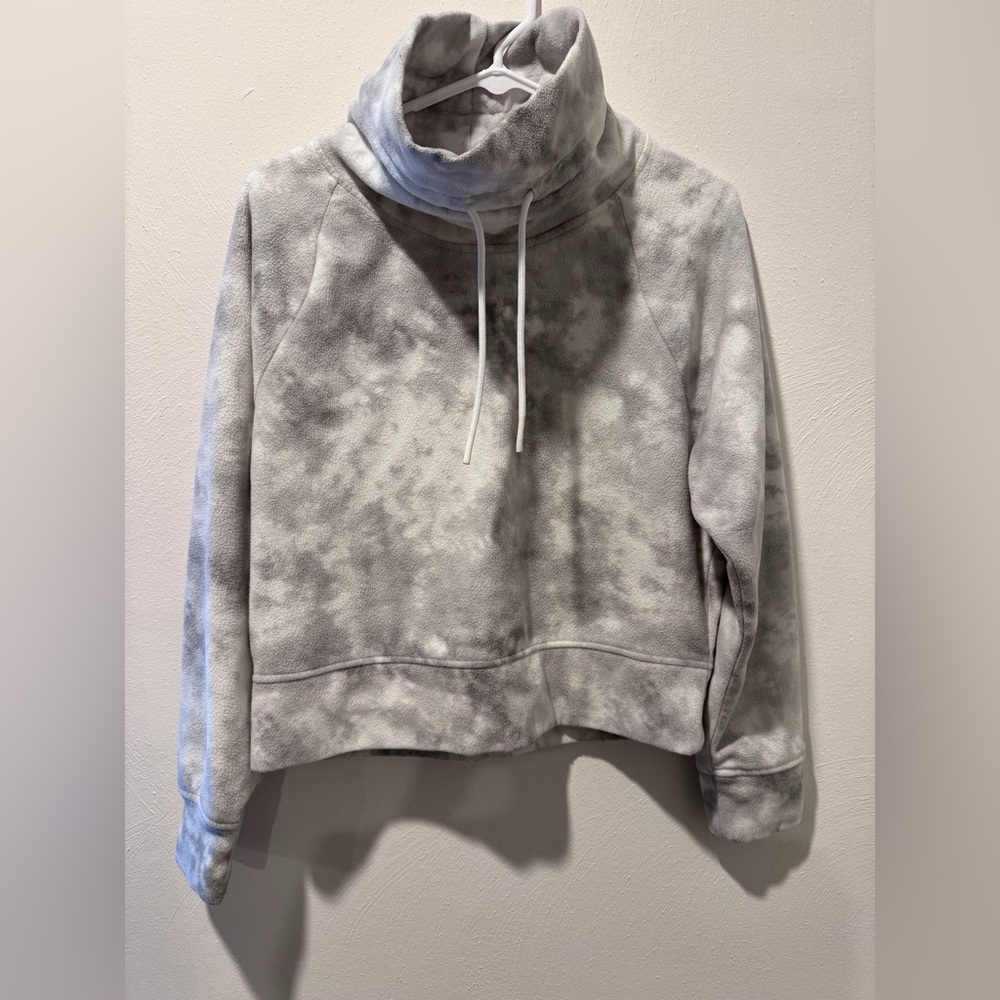 Old Navy Gray Tie-Dye Cowl Neck Sweatshirt